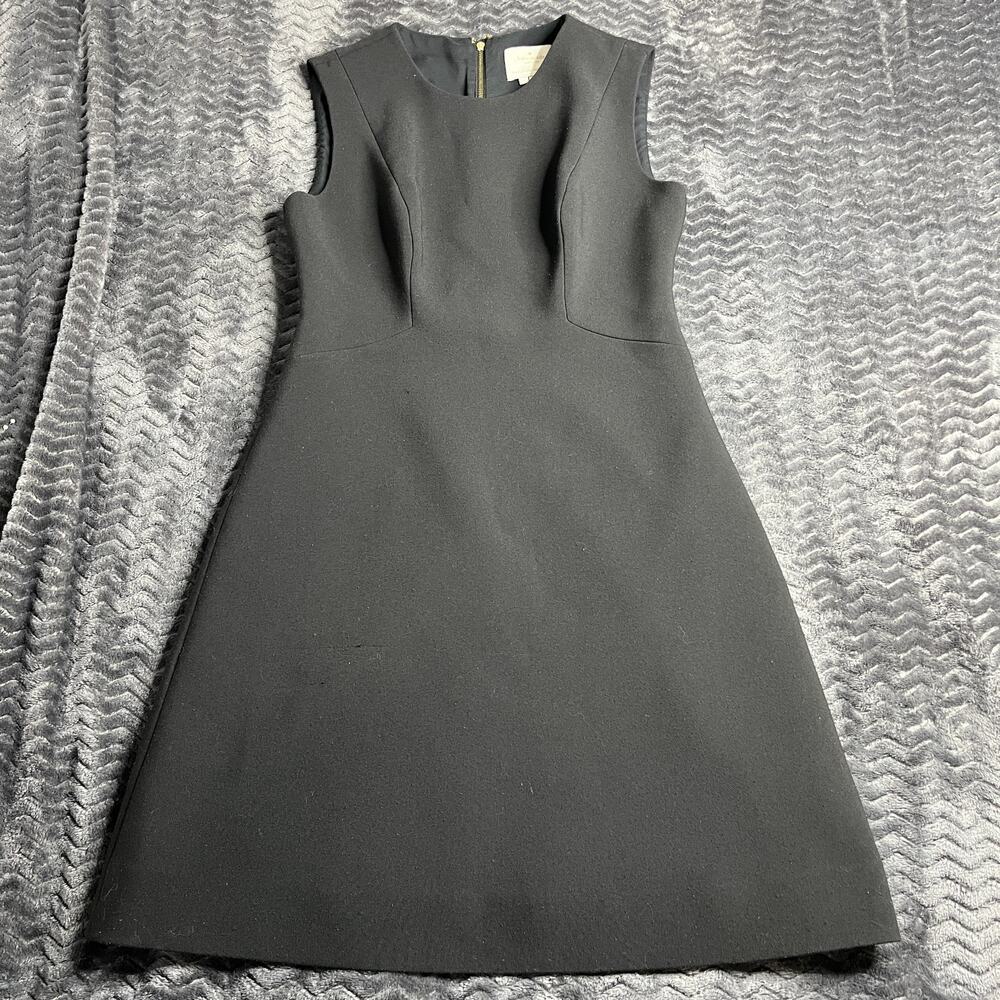 Kate spade black sleeveless rear gold zipper A-line dress size 4